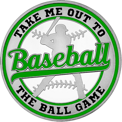 Green "Baseball" with Green Outer Circular Borders